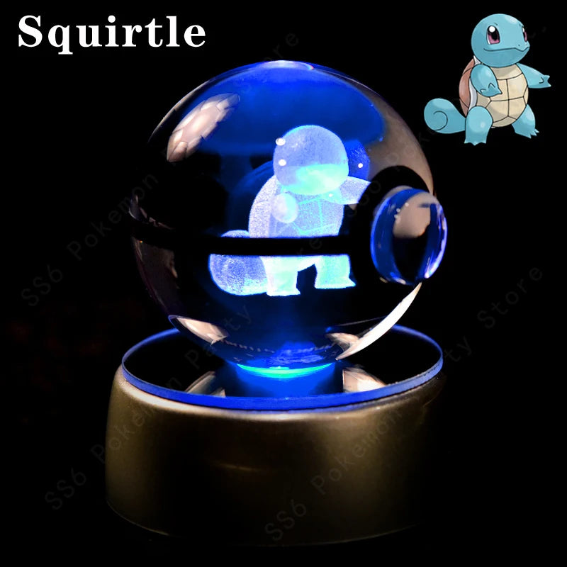 Pokémon 3D Crystal Ball Night Light with Color-Changing LED Base