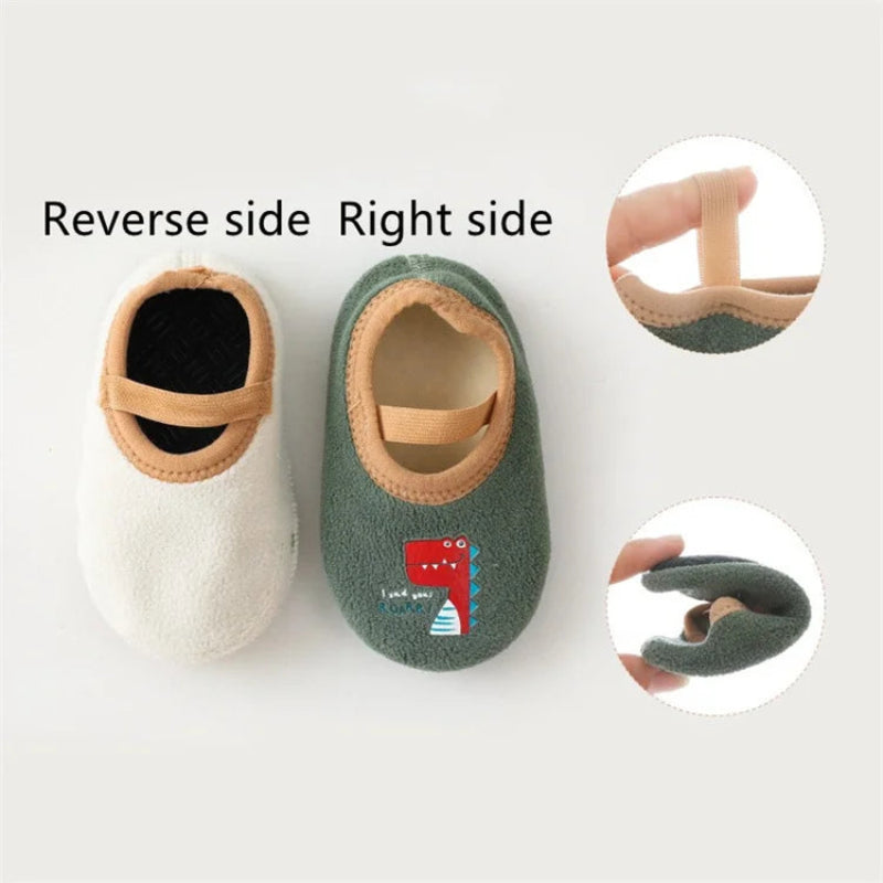 Newborn Baby Soft Indoor Slippers Anti-Slip Rubber Sole First Walker Shoes