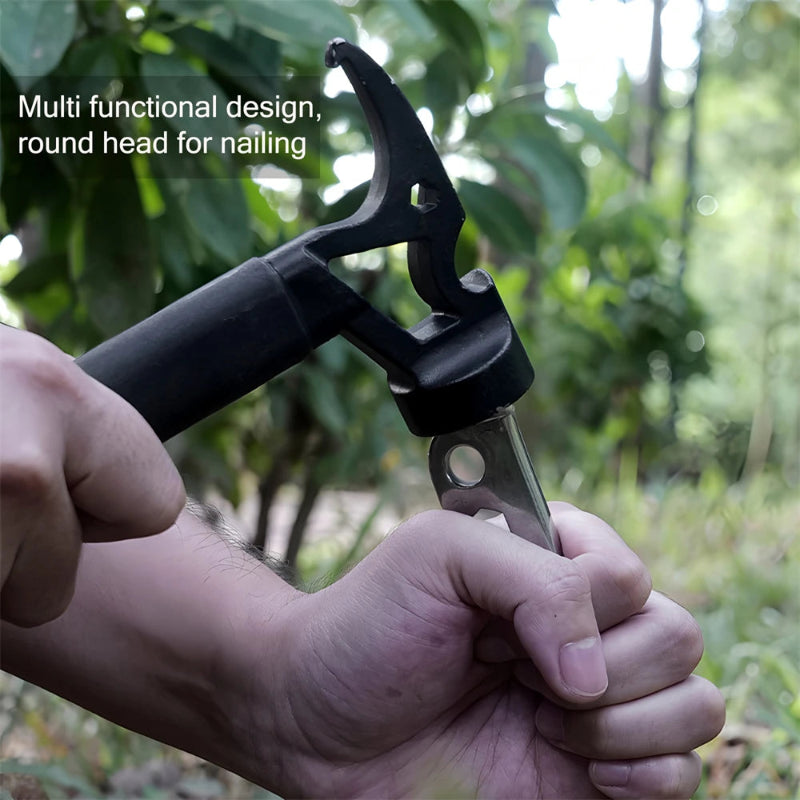 1/6/7-Piece Stainless Steel Multifunctional Camping Hammer and Tent Peg Set with Stake Puller
