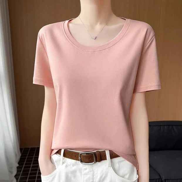 Soft Pink Basic T-Shirt for Women