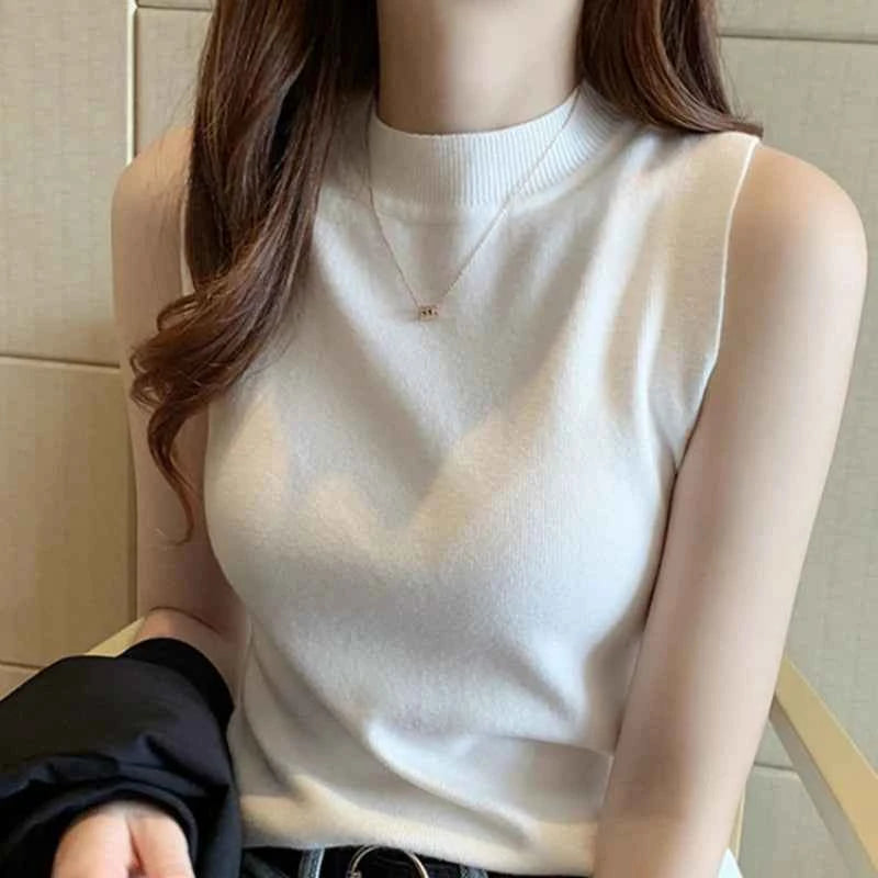 Sleeveless Ribbed Knit Tops for Women