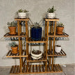 Wooden Plant Shelf Multi Tier Flower Pot Stand Indoor Outdoor Garden Display Rack