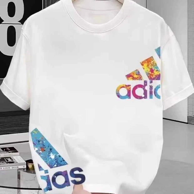 Adidas Colorful Logo T-shirt – Stylish Casual Wear for Men | Black & White Options