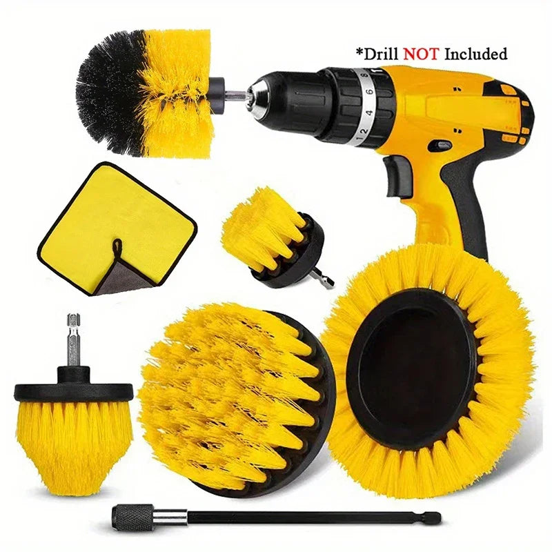 Electric Drill Scrubber Brush Kit for Car, Carpet & Glass