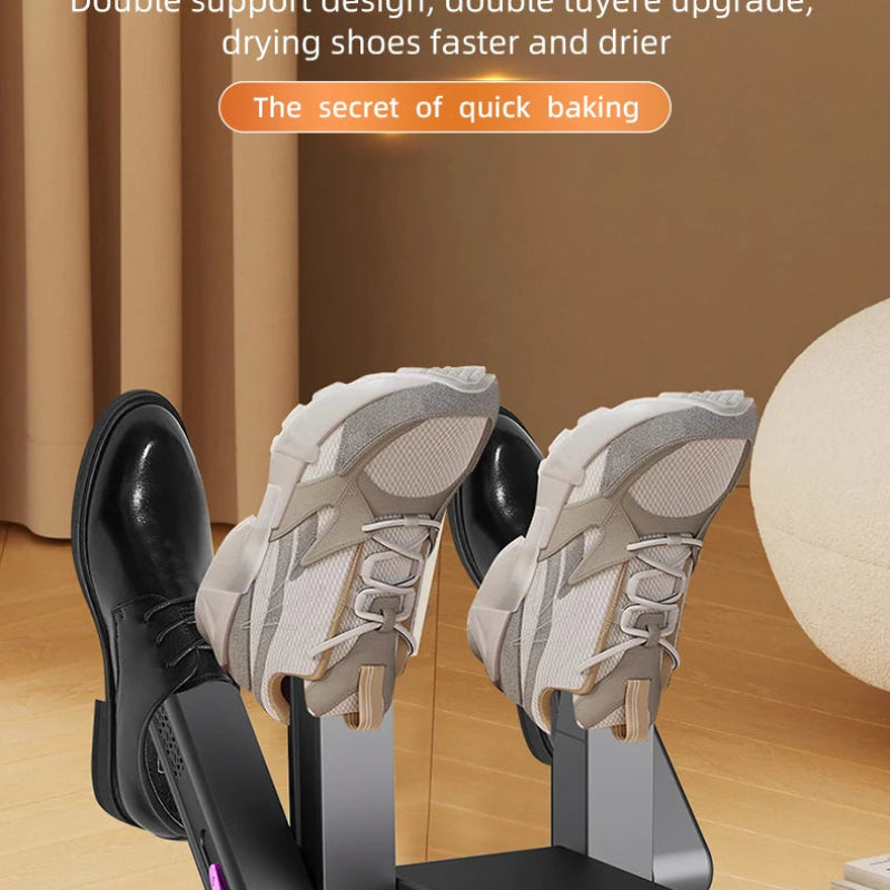 Foldable Electric Shoe Dryer Machine 220V, Intelligent Fast Heating Footwear Dryer with UV Sterilization & Deodorization
