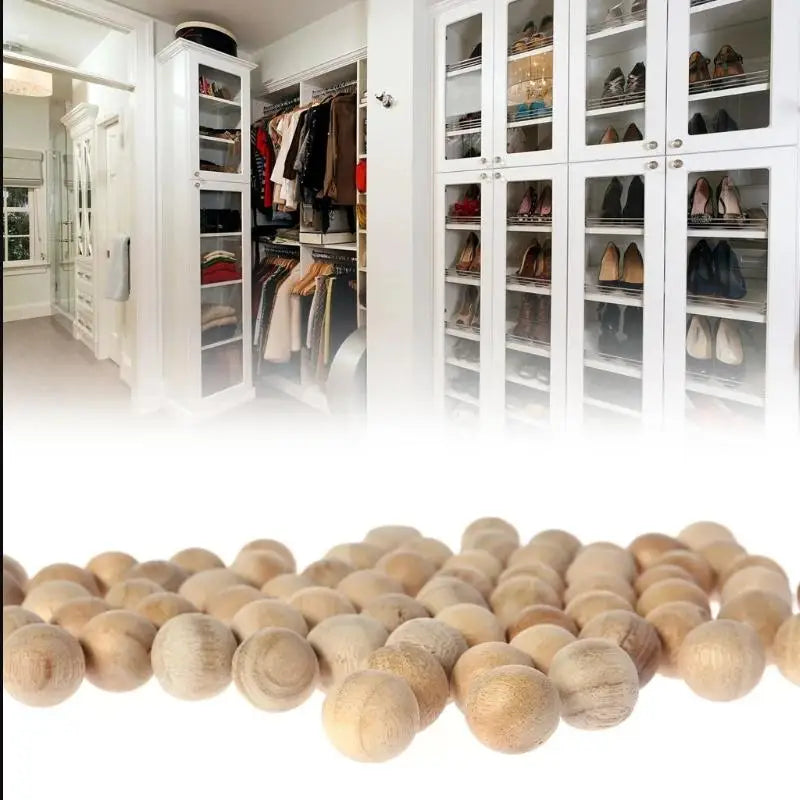 Natural Cedar Wood Moth Repellent Balls for Clothes, Drawers & Storage Boxes – 20/40/60pcs Camphor Wood Balls