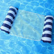 Foldable Striped Inflatable Lounge Chair, Suitable For Swimming Pool Parties And Beach Leisure Floating Beds With Net Backrest