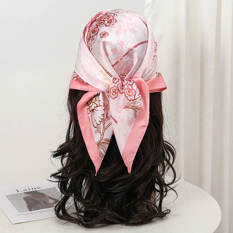 Women’s Printed Square Hair Scarf for Neck and Bag Styling