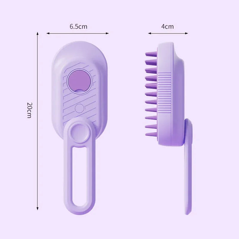 3-in-1 Electric Steamed Dog & Cat Brush – Essential Oil Spray, Massage & Pet Hair Grooming Tool
