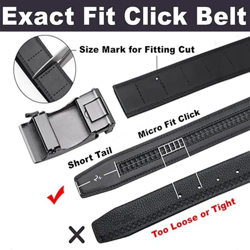 Rongke POLO Luxury Black Leather Belt with Polished Metal Buckle