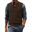 Men's V Neck Cable Knit Sweater Vest Sleeveless Lightweight Pullover