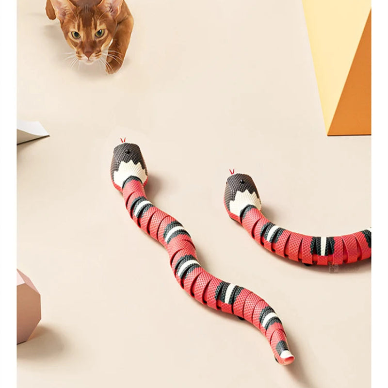 Automatic Interactive Cat Toy Snake with Smart Sensor | USB Rechargeable Moving Snake Toy for Cats
