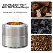Wood Burning Smokeless Fire Pit Large Stainless Steel Outdoor Firepit with Carry Bag for Camping & Preppers Gear