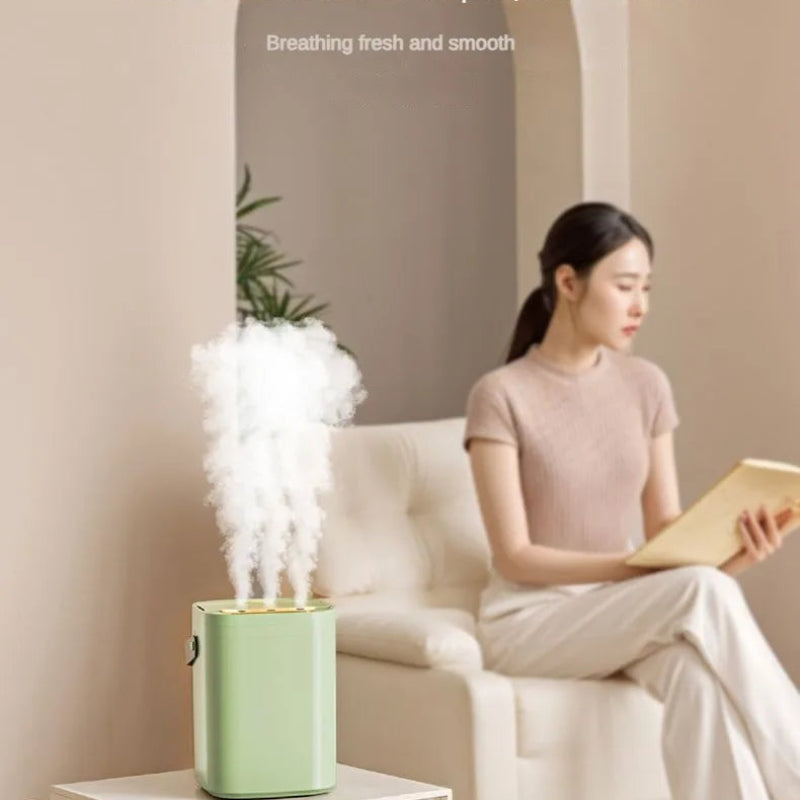 1.8L Large Capacity Humidifier with Three Nozzle Spray, Night Light & Double Filter Aromatherapy Mist Machine for Bedroom, Car & Home