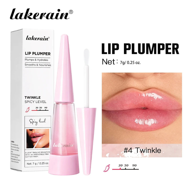 Lakerain Lip Plumper Gloss – Deep Hydration High-Shine Volumizing Lip Moisturizer