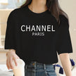 CHANNEL PARIS Women’s Letter Print Short Sleeve T-Shirt