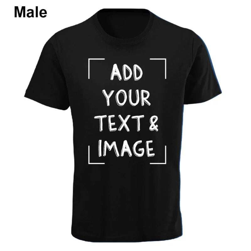 Add Your Text & Image Customizable Crew Neck Short Sleeve T-Shirt