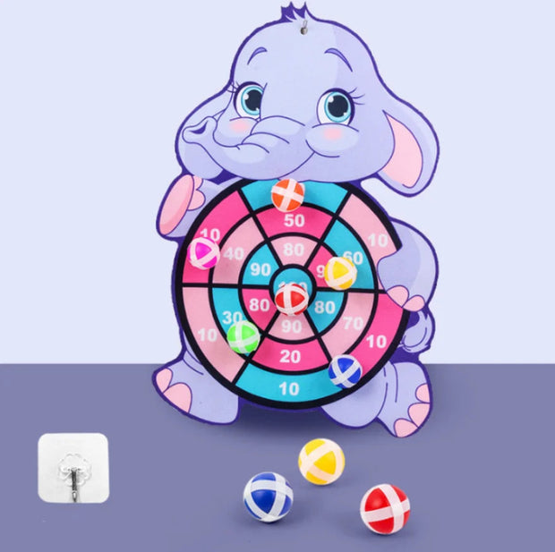 Montessori Cartoon Animal Dart Board Sticky Ball Game for Kids 2-4 Years Educational Interactive Toy Baby Family Indoor Activity