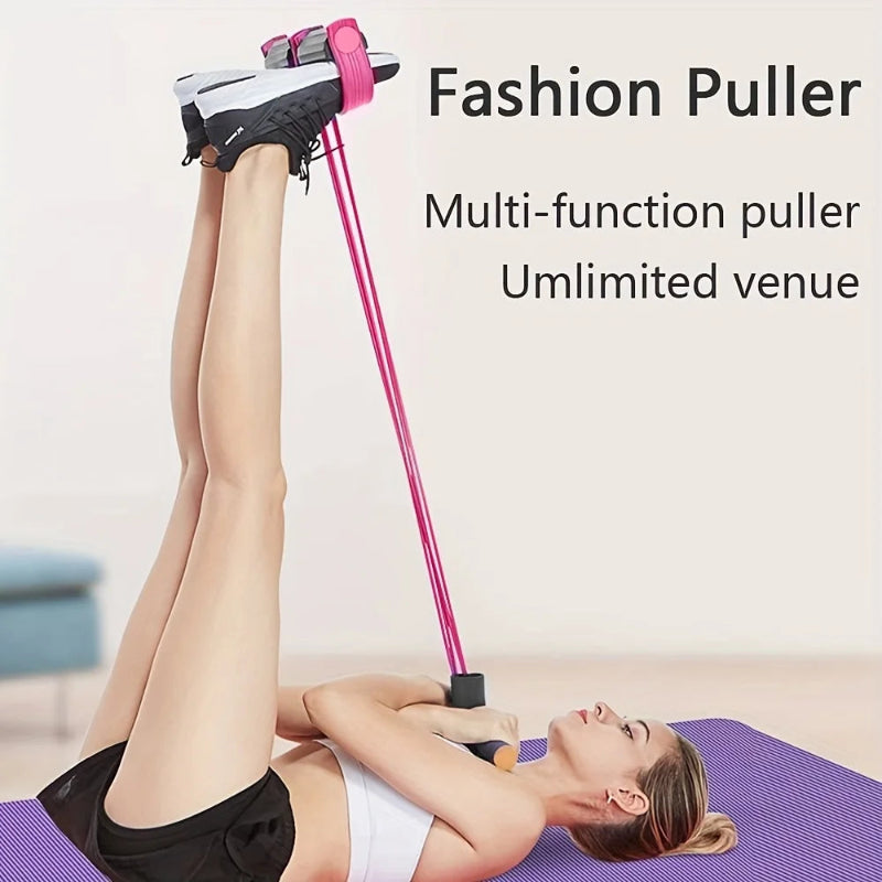 Elastic Resistance Exercise Band with Foam Handle - Pedal Puller Fitness Tool