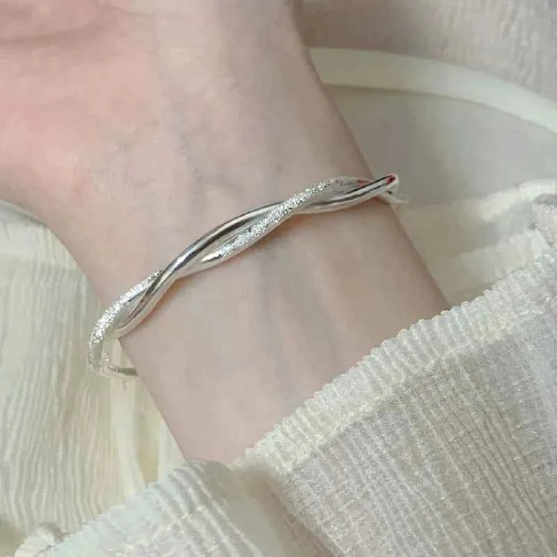 925 sterling silver original pretty weave bracelets Bangles for women fashion party wedding engagement jewelry Adjustable size