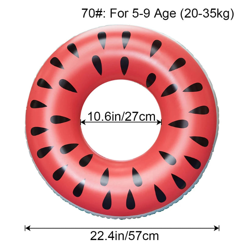 Watermelon Inflatable Swim Ring – Fun Pool Float for Kids & Adults