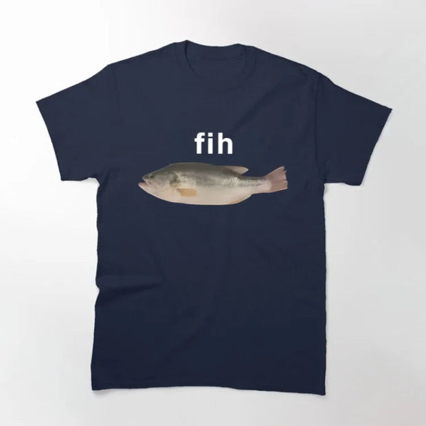 Graphic Fish T-Shirt – Casual Cotton Tee, Short Sleeve Unisex Shirt