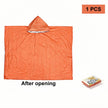 Portable Outdoor Emergency Rain Poncho with Mylar Thermal Liner Waterproof & Wind-Resistant for Camping & Emergencies