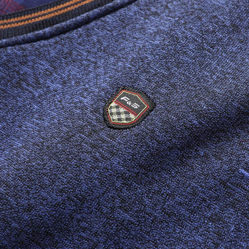 Men's Vintage Plaid Fleece Lined Polo Collar Pullover Sweater Winter Knitwear