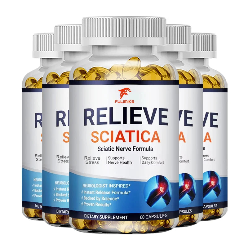 Relieve Sciatica Capsules - Helps Relieve Joint Pain Supports Daily Nervous System, Bone & Nerve Health Balances Inflammation