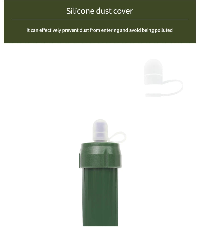 Filterwell Mini Personal Water Filter Straw with Tube and Accessories for Camping, Hiking and Travel