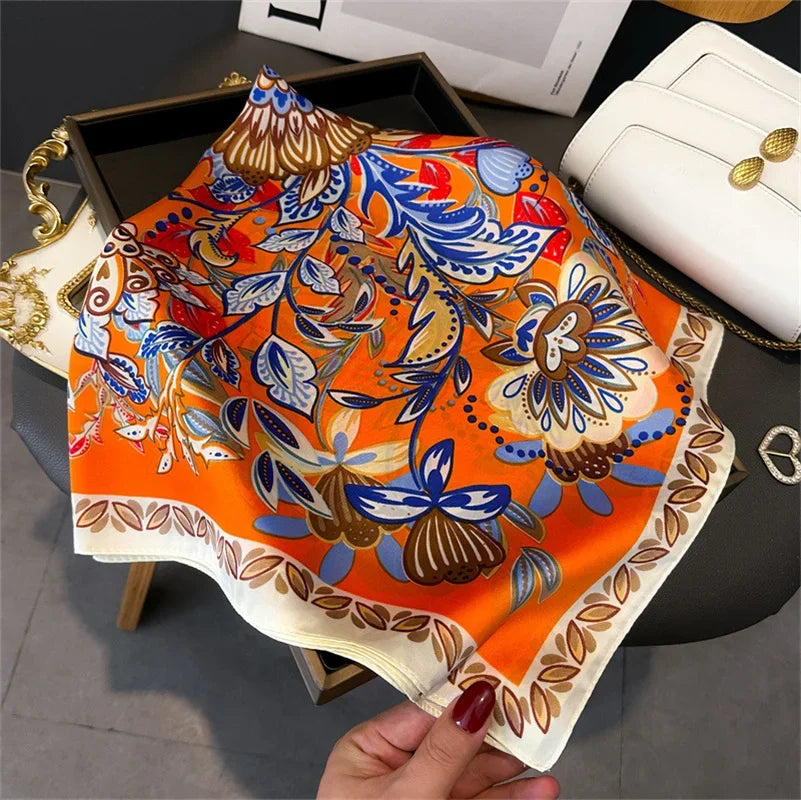 Women’s Luxury Print Neckerchief Scarf for Hair Neck and Handbag