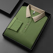 Men's Business Casual Long Sleeve Polo Shirt – Solid Color Versatile Top
