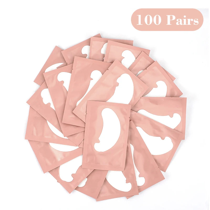 50 Pairs Hydrogel Eye Pads for Eyelash Extensions U-Shaped Gel Patches Lash Extension Supplies