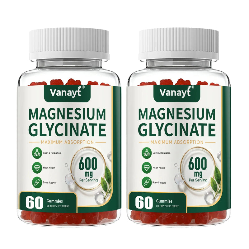 Magnesium Glycinate 600mg Per Serving with Black Pepper, Vitamin D3 & B6 – Muscle, Joint, Nerve & Nighttime Relaxation Support