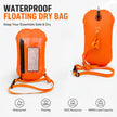 Orange Waterproof Swim Buoy Dry Bag with Touchscreen Phone Pouch and Adjustable Strap