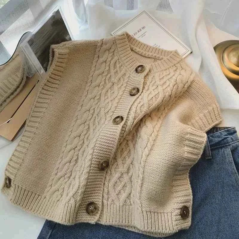 Knitted Button-Up Vest – Stylish Casual Wear for Women | Multi-Color Options