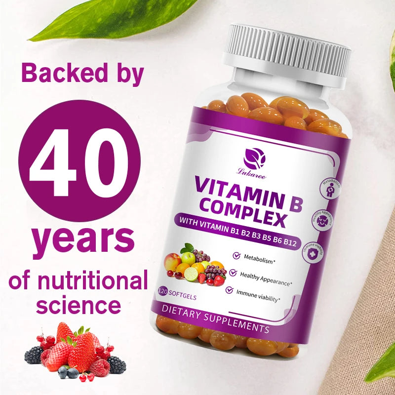LUKAREE Vitamin B Complex for Men & Women with Biotin & Folic Acid – Metabolism, Energy, Nerve & Blood Support