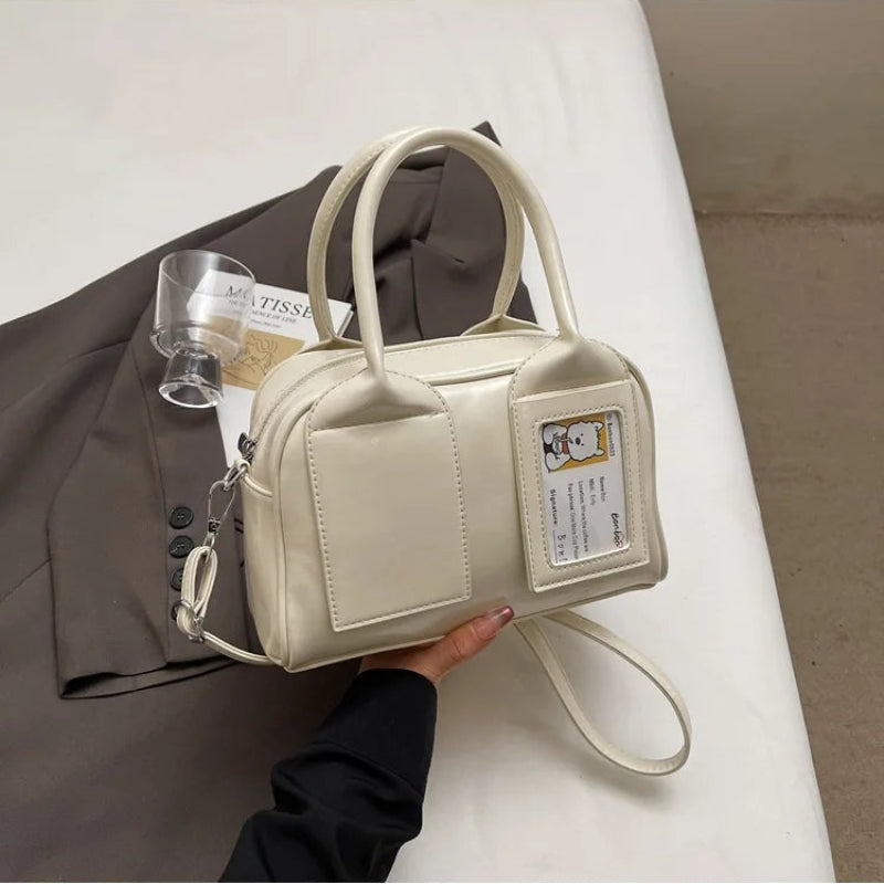 Women’s Transparent Display Window Crossbody Handbag with Top Handles