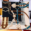 Women’s Artistic Print Square Scarf for Hair Neck and Handbag Styling