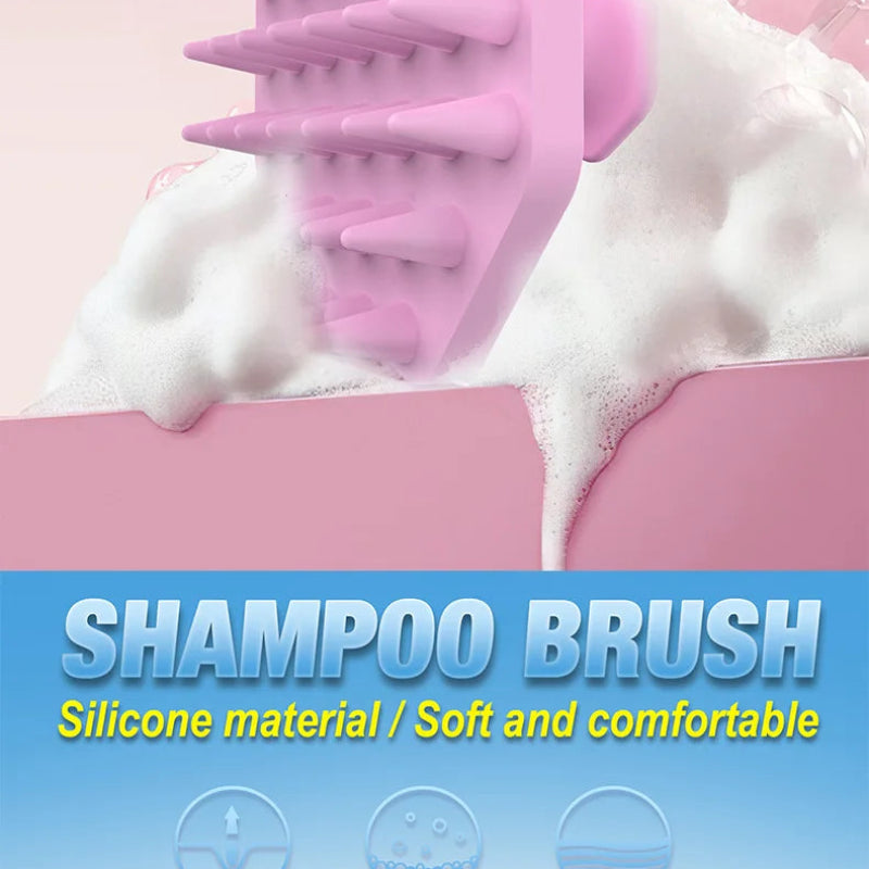 Shampoo Brush Silicone Scalp Massager – Soft Hair Washing Brush for Deep Cleaning