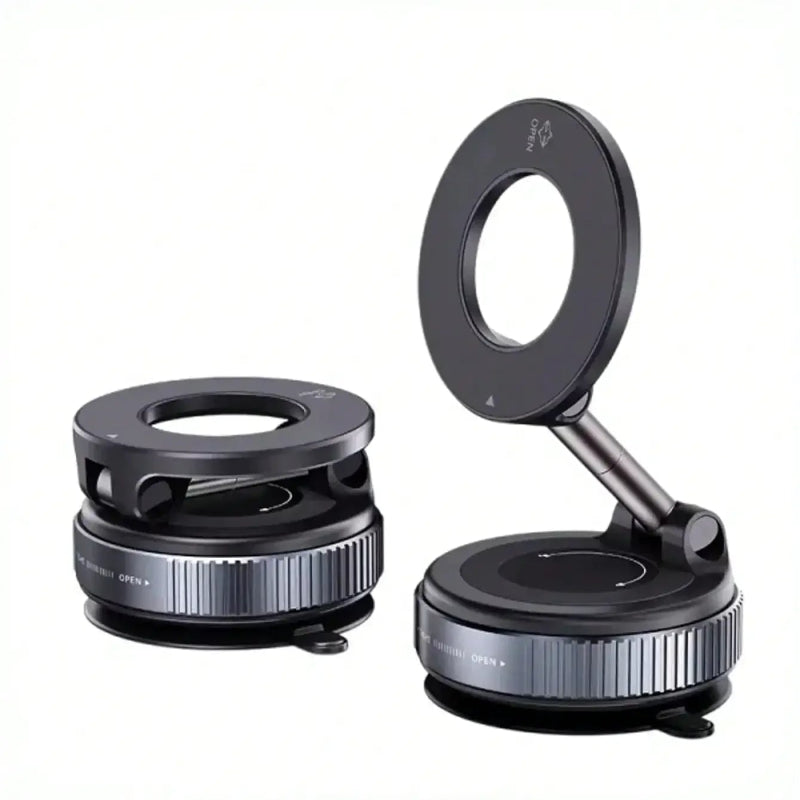 2PCS 360° Rotating Magnetic Vacuum Suction Cup Car Phone Holder – Adjustable Phone Mount Stand for iPhone & Android