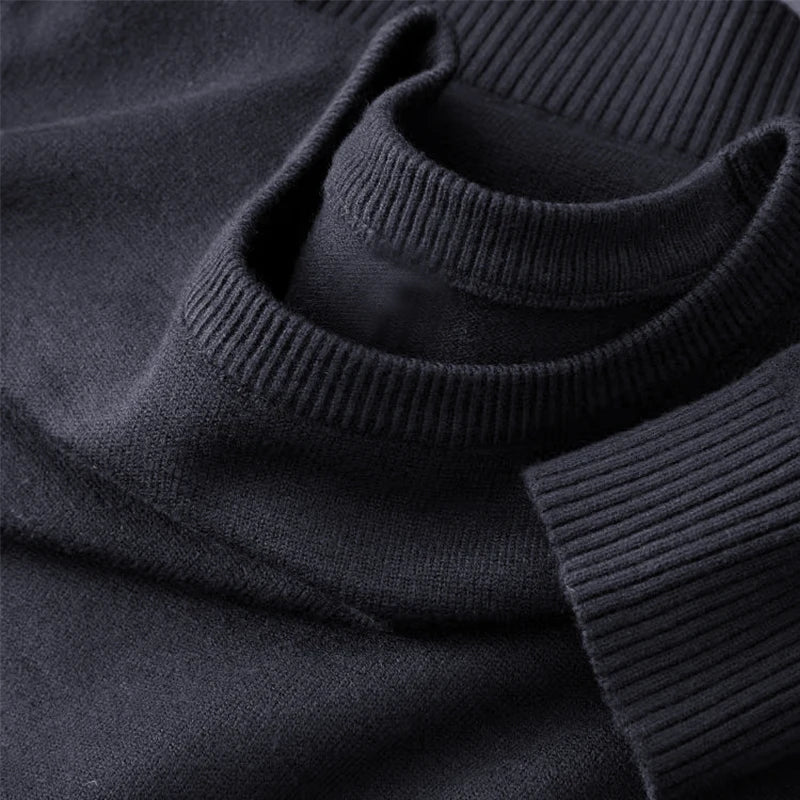 Men’s Classic Crewneck Knit Pullover Sweater – Long Sleeve Solid Color Casual Knitwear