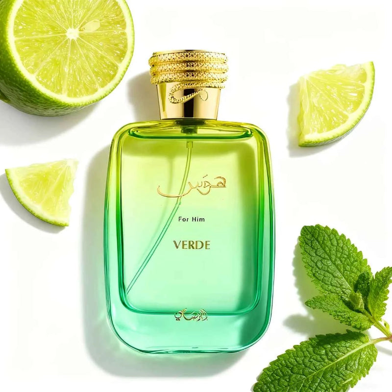 Hawas Verde Men's Perfume 3.38oz Zesty Citrus Green Leaf Aroma Clean Invigorating Masculine Scent