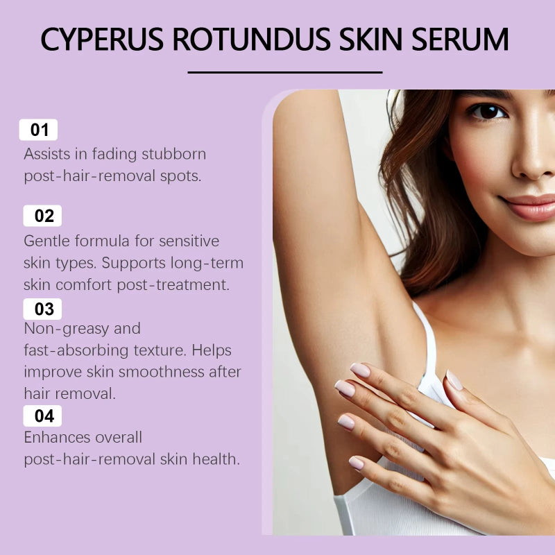 Cyperus Rotundus Skin Serum – Natural Hair Growth Inhibitor Essence for Body Hair Care & Skin Moisturizing