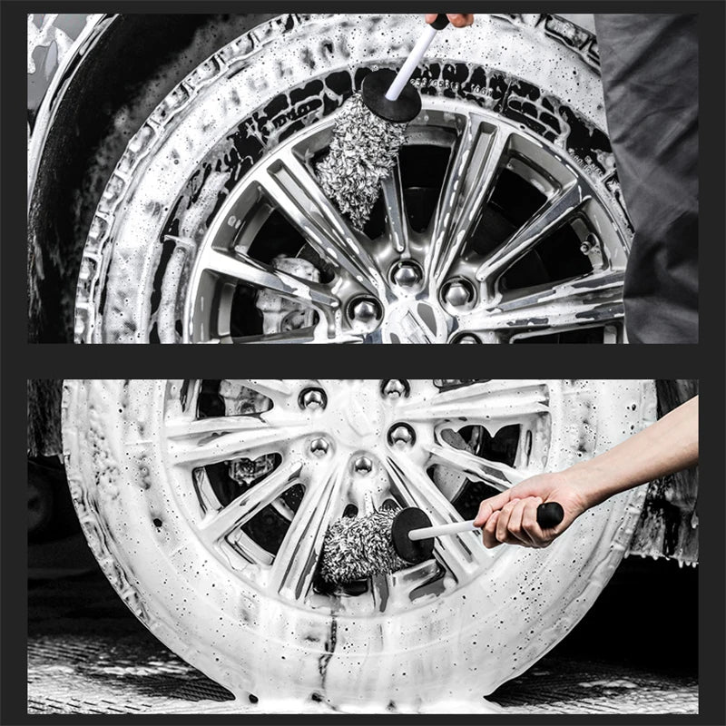 SEAMETAL Microfiber Wheel Cleaning Brush Non-Slip Soft Car Wash Mitt