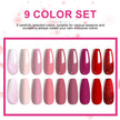 LIMEGIRL 12PCS/SET Gel Polish Nail Color Kit with Base, Top & Matte Coat