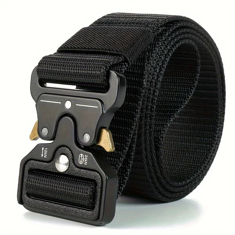 Heavy Duty Tactical Nylon Webbing Belt with Metal Buckle