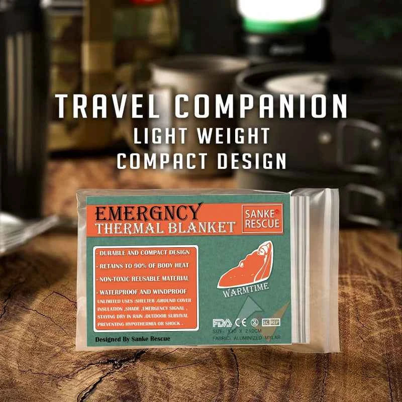 4-Pack Emergency Mylar Thermal Blanket Foil Space Blanket for Outdoor, First Aid, Camping & Hiking