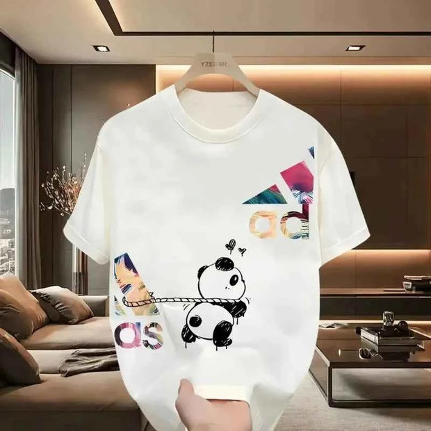 Adidas Panda Graphic T-shirt – Stylish Casual Wear for Men | Black & White Options
