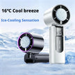 199-Speed Portable Turbo Handheld Fan with Semiconductor Ice Cooling, Digital Display & Type-C Charging